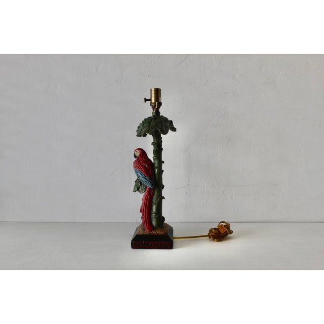 Vintage Mid Century Modern Hand-Painted Parrot Table Lamp For Sale - Image 12 of 16