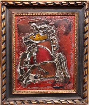 Alexander Raymond Katz, Mixed Media Sculptural Painting "Unicorn" Chicago Jewish Modernist