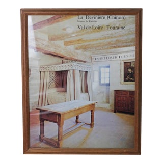 1980s Framed French Museum Poster La Devinière Rabelais Birthplace For Sale