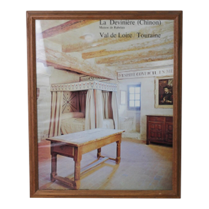 1980s Framed French Museum Poster La Devinière Rabelais Birthplace
