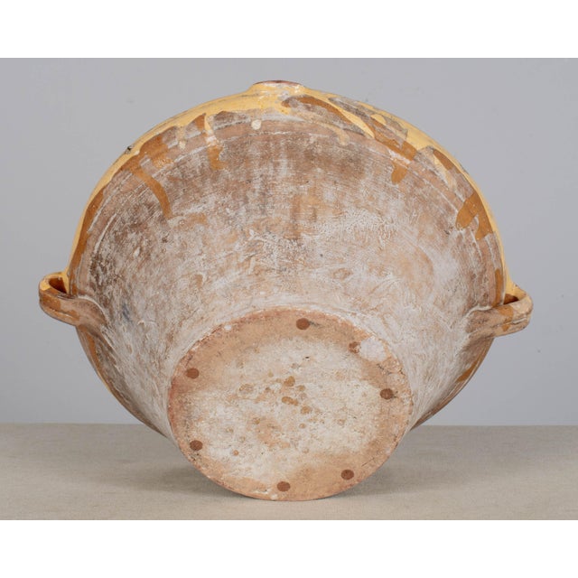 French Yellow Glazed Terracotta Tian or Grésale Bowl For Sale - Image 10 of 11