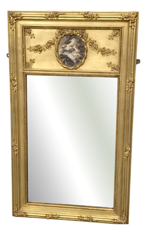 French Gilt Trumeau Mirror, 1880