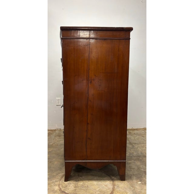 Brown Antique English Mahogany Bow Front Chest of Drawers For Sale - Image 8 of 11