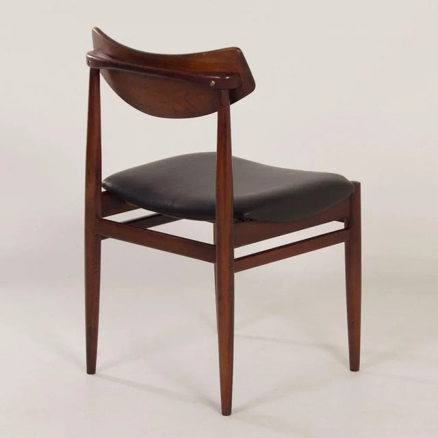 Rosewood Dining Chairs with New Black Leather, 1960s, Set of 4 For Sale - Image 11 of 13
