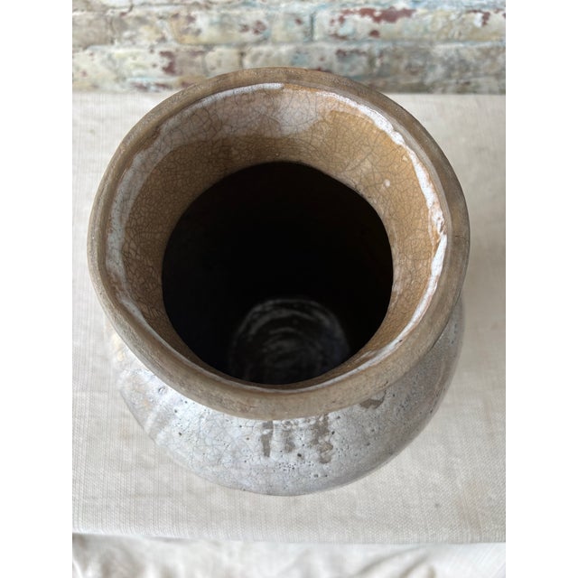 Gray Oaxaca Tibon Glaze Vase / Handcrafted Artisan Ceramic Vessel For Sale - Image 8 of 9
