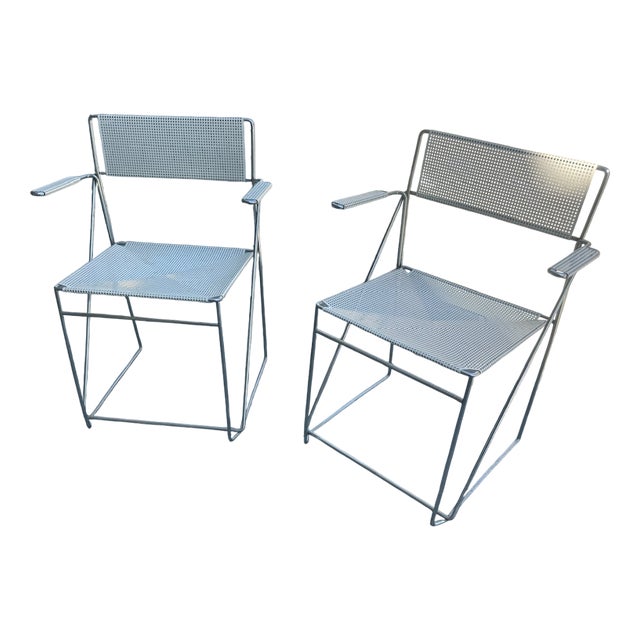 White X Line Dining Chairs by Niels Jørgen Haugesen for Hybodan, 1970s, Set of 2 For Sale