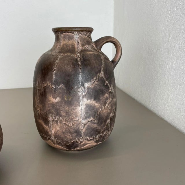 Abstract German Fat Lava Pottery Vases from Ruscha, 1960s, Set of 2 For Sale - Image 9 of 18
