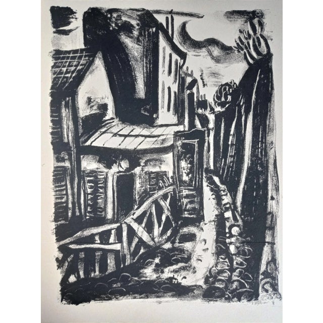 Jean Gabriel Daragnès, Moulin de la Galette in Montmartre, 1946 Beautiful lithograph in excellent condition: 30 x 28 cm I...