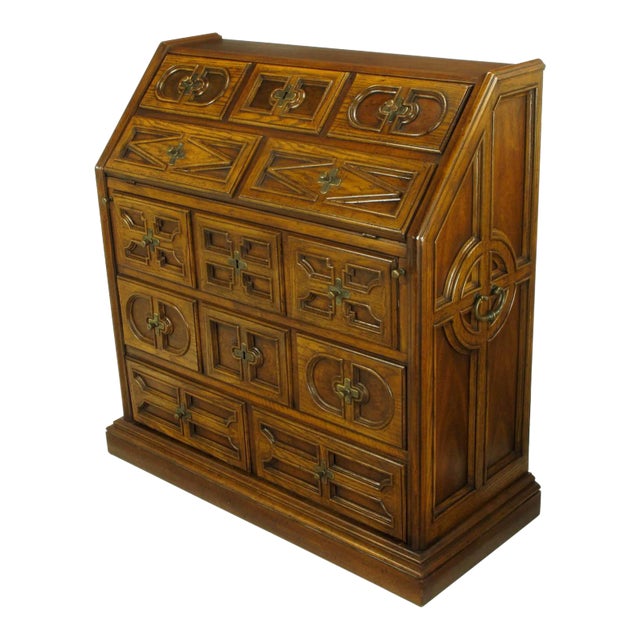 Drexel Sandia Collection Jacobean Drop-Front Desk For Sale