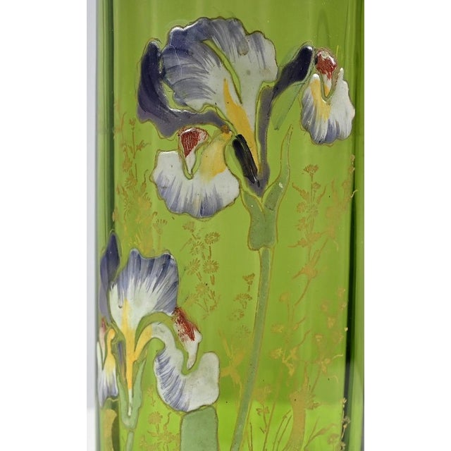 Glass Art Nouveau Vase in Green, 1890s For Sale - Image 7 of 17