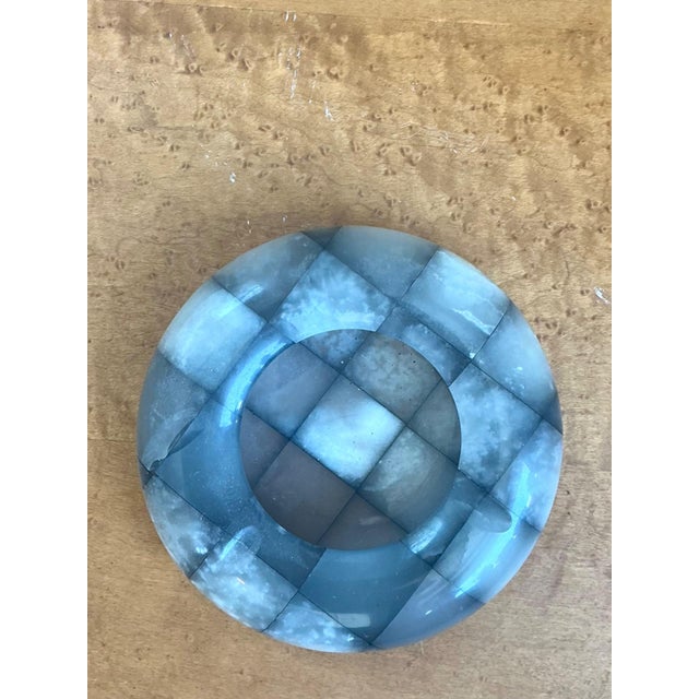Vintage Checkered Stone Decorative Dish For Sale - Image 11 of 15