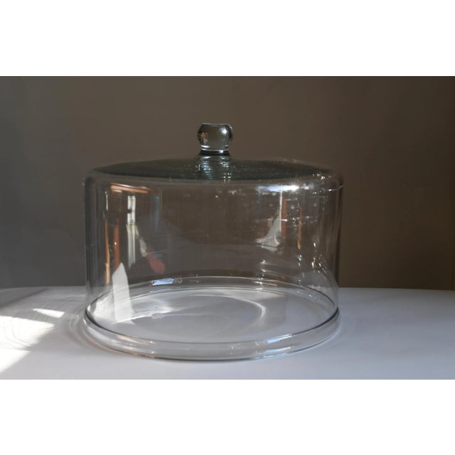 Nice large heavy French continental glass patisserie counter cover for baked goods, cheeses, sandwiches, etc. Measures...