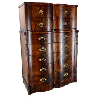 19th Century Flame Mahogany Chest on Chest For Sale