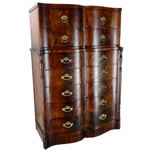 19th Century Flame Mahogany Chest on Chest