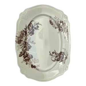 1920's Johnson Bros Paris Royal Brown Platter