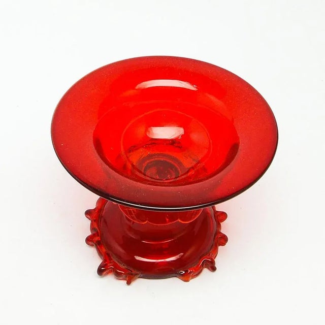 Postmodern Bowl on Stand from Cracow Glassworks, Poland, 1930s For Sale - Image 3 of 12