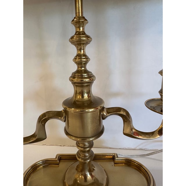 Brass 1980s Frederick Cooper Solid Brass and Metal Buillotte Lamp For Sale - Image 8 of 8