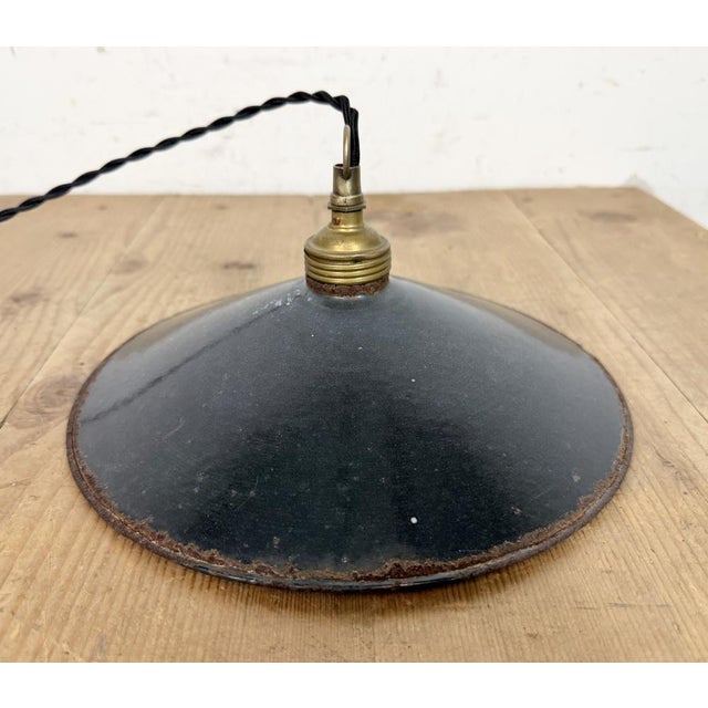 Industrial Black Enamel Light, 1930s For Sale - Image 10 of 17