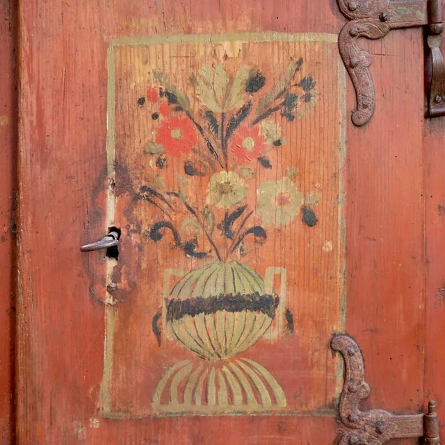 Red Painted Tyrolean Credenza For Sale - Image 5 of 18