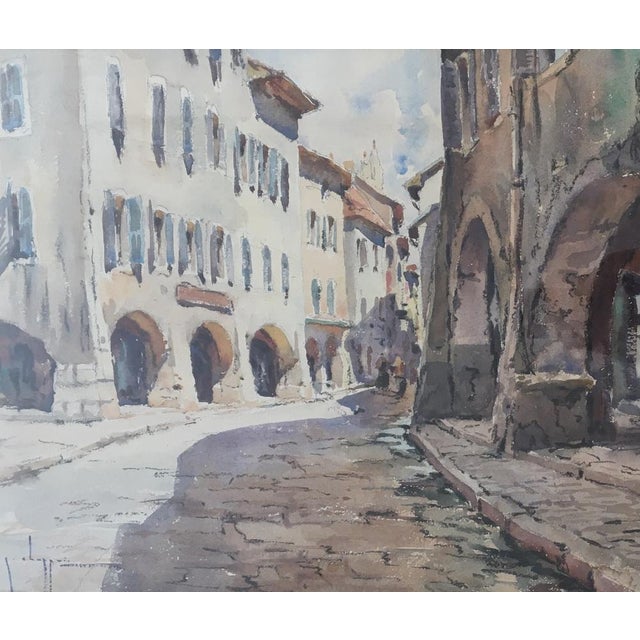 Georges Chappuis, Balade dans le Vieux Annecy, Watercolor on Paper, Framed For Sale - Image 9 of 9