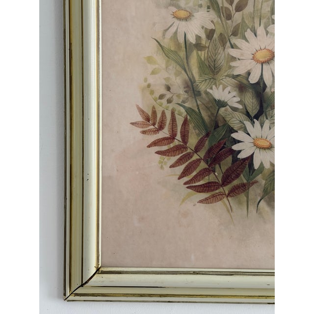 Vintage 1970s F. Massa “Splendors of Nature” Floral Daisy & Butterfly Framed Print For Sale - Image 13 of 14