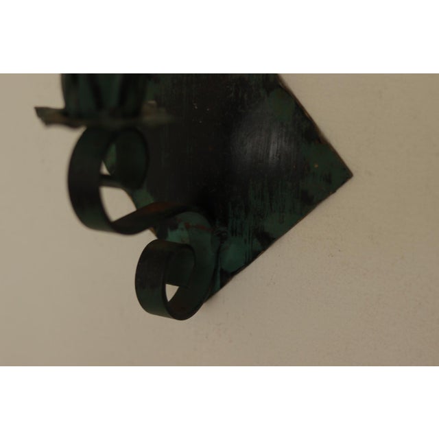 Vintage Swedish Verdigris Sconces in Metal, Set of 2 For Sale - Image 15 of 18