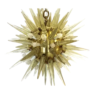 Mid-Century Modern Style Sputnik Chandelier in Brass, 40 Lights