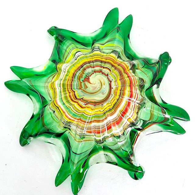 1960s Fratelli Toso Murano Stretched Art Glass Bowl For Sale - Image 10 of 11
