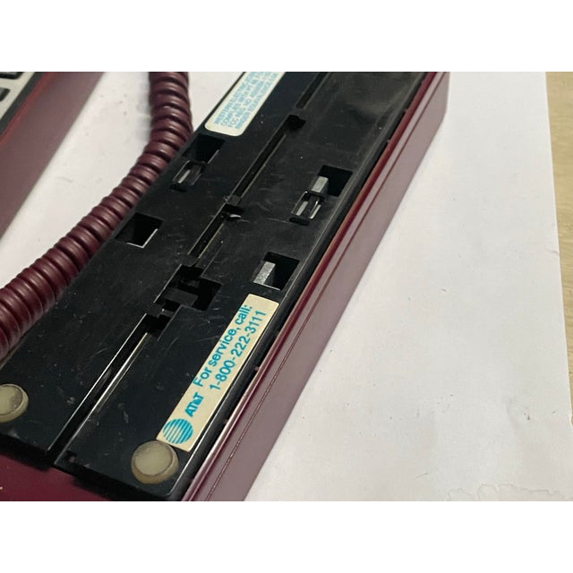 Western Electric At&t Touch-a-Matic 300 Telephone Phone Burgundy Desk '80's MCM For Sale - Image 10 of 12