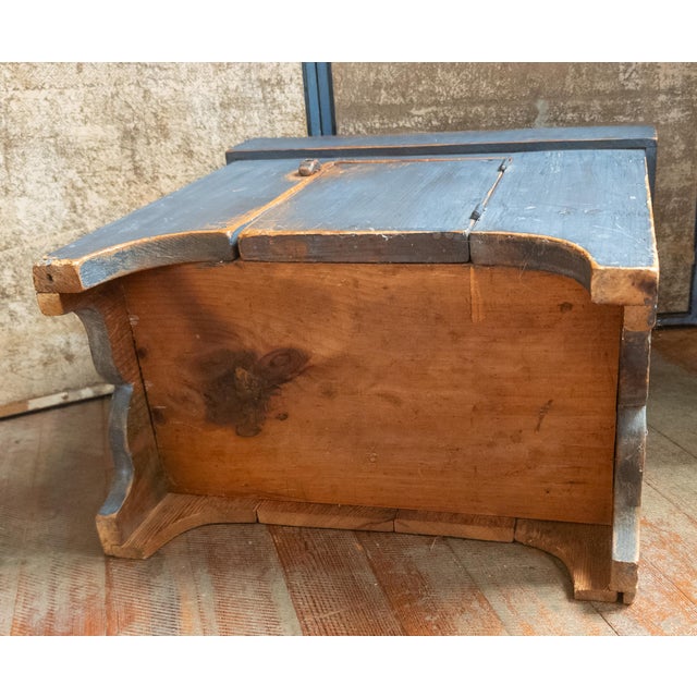 20th Century Child's Size Miniature Dry Sink in Blue Paint For Sale - Image 11 of 12