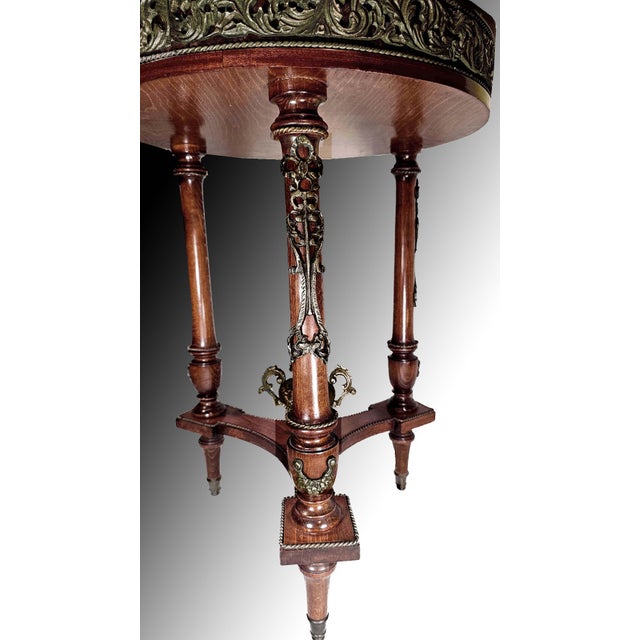 Neoclassical Style Mahogany Parquetry Gueridon With Ormolu For Sale - Image 4 of 9