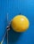 Wood Mid-Century Modern Yellow Spherical Eyeball Lamp After Robert Sonneman For Sale - Image 7 of 12