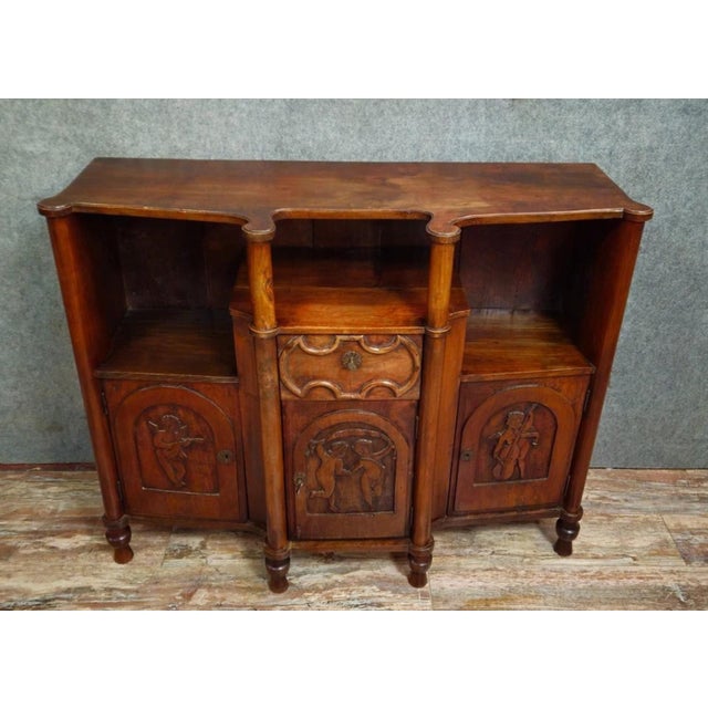 Antique 19th Century Carved Wood Buffet with Cherubs Decoration For Sale - Image 12 of 12