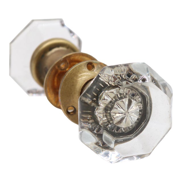 Antique Octagon Clear Glass Door Knobs For Sale