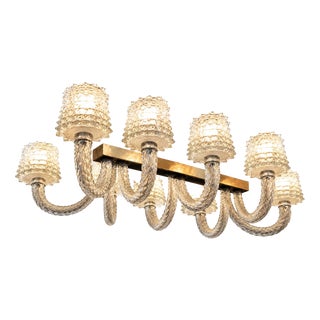 Mid-Century Italian Rostrato Murano Glass Chandelier from Ercole Barovier, 1940s For Sale