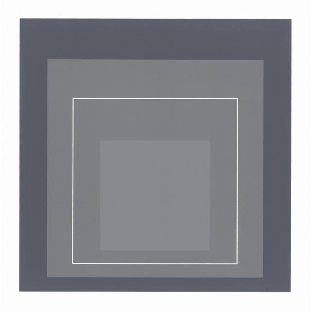 Bauhaus 1968 Josef Albers "White Line Squares" II Serigraph For Sale - Image 3 of 6
