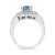 Early 21st Century .925 Sterling Silver Diamond Accent and 8X6 mm Emerald-Shape Blue Topaz Ring (I-J Color, I2-I3 Clarity) - Ring Size 9 For Sale - Image 5 of 7