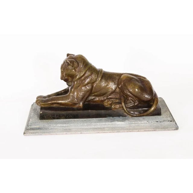 Louis Riche, Antique Sculpture of Lioness, Early 20th Century, Bronze For Sale - Image 6 of 12
