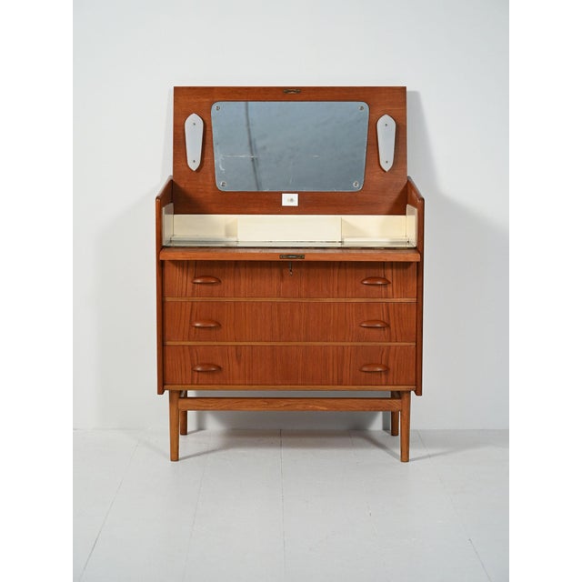 Scandinavian Teak Dressing Table with Chest of Drawers, 1950s-1960s For Sale - Image 14 of 14