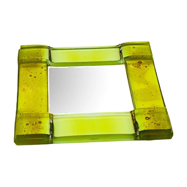 Italian Trivet in Green Glass by Poliarte, 1960s For Sale