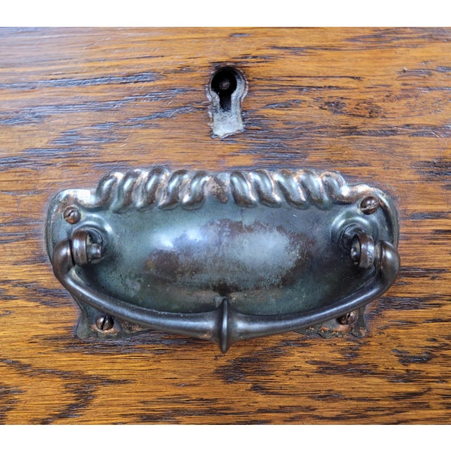 Edwardian Drop Handle Chest of 2 Drawers in Oak, 1910s For Sale - Image 10 of 18