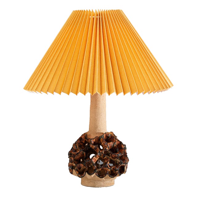 Ceramic Decorated Table Lamp, 1960s For Sale