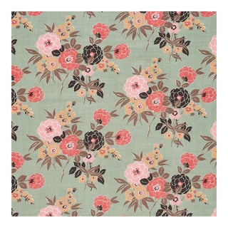 Sample - Schumacher Valentina Floral Fabric in Green For Sale