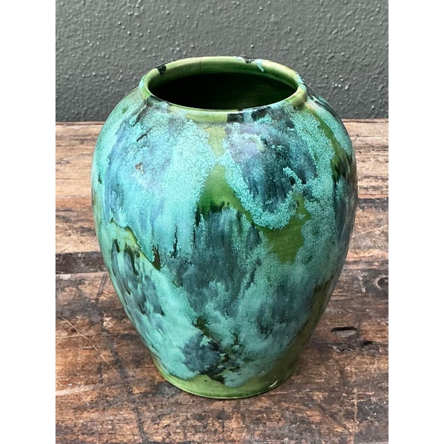 Vintage French Drip Glaze Vase For Sale - Image 9 of 12