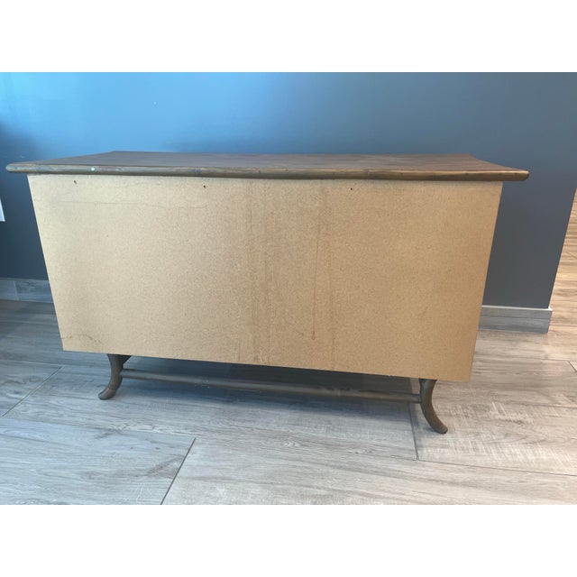 Mid-Century Modern Vintage MCM Bamboo and Cane Sideboard Cabinet For Sale - Image 3 of 8