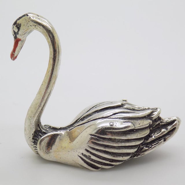 Vintage Italian Handmade Silver Swan, 1980s For Sale - Image 4 of 11