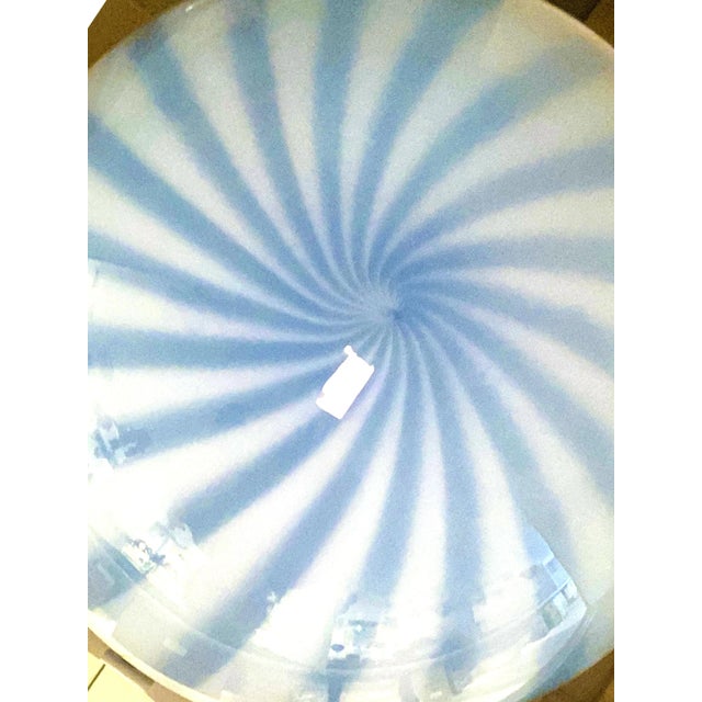 Contemporary Blue and Milky-White Sphere Pendant in Murano Glass For Sale - Image 6 of 8