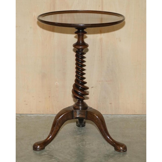 Antique George III Hardwood Side Table with Spiral Column, 1800 For Sale - Image 3 of 15