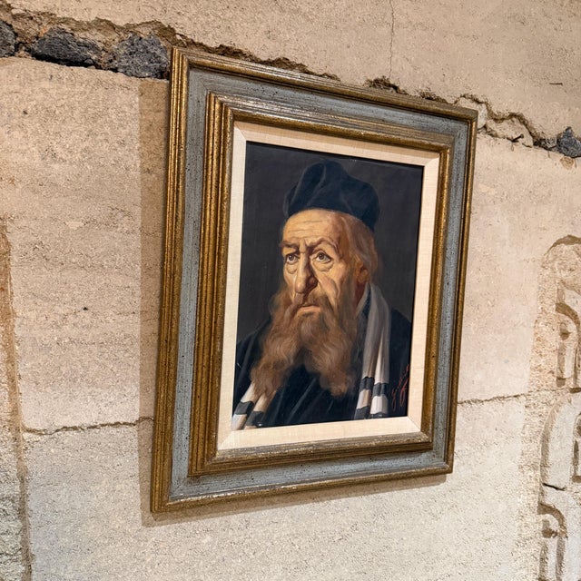 Impressionist Oil on Canvas Painting of a Scholar or Hasidic Rabbi by Jeno Gussich For Sale - Image 3 of 10