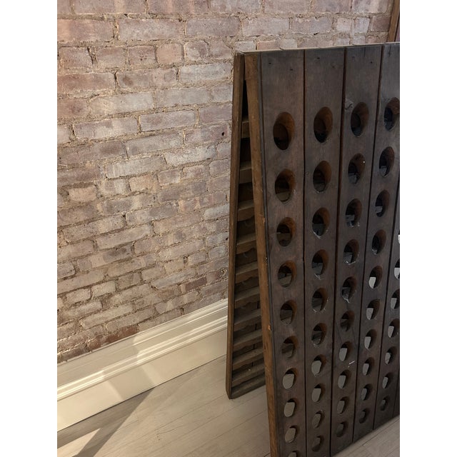 Antique Oak Riddling Rack Bottle Rack - 120 Bottles For Sale - Image 4 of 5